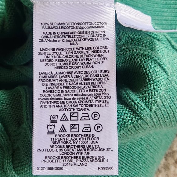 NWT Brooks Brothers Supima Cotton Cable Knit Sweater - Picture 5 of 5